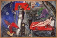 Marc Chagall (1887-1985). A ma femme, 1933-44, huile sur toile. Centre Pompidou, Musée national d'art moderne Photo CNAC / MNAM Dist. RMN, ADAGP, Paris 2007