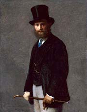 Henri Fantin-Latour (1836-1904). Portrait d'Édouard Manet, 1867. Huile sur toile, The Art Institute of Chicago, The Stickney Fund